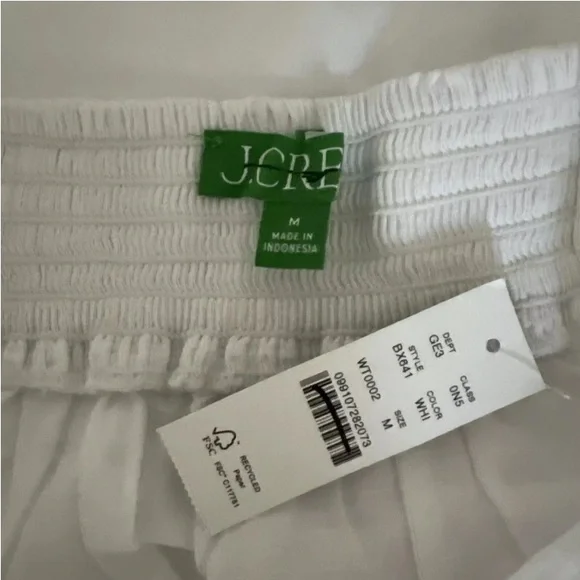 J Crew Cross Back Linen Cotton Beach Slip Dress Size Medium White New NWT - Picture 4 of 4